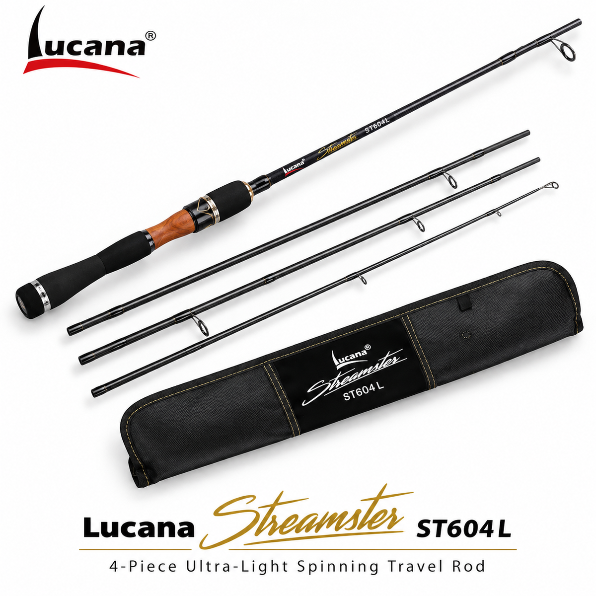 Lucana Streamster ST604L 4-piece ultra-light spinning travel rod main product image