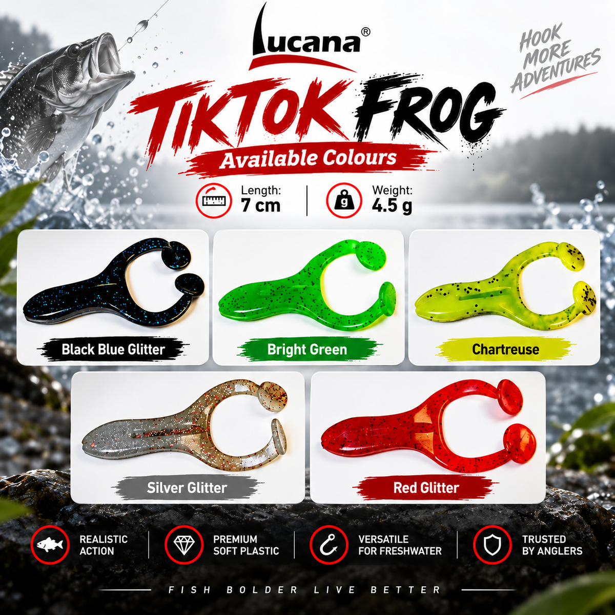 Lucana TikTok Frog five colour variants.