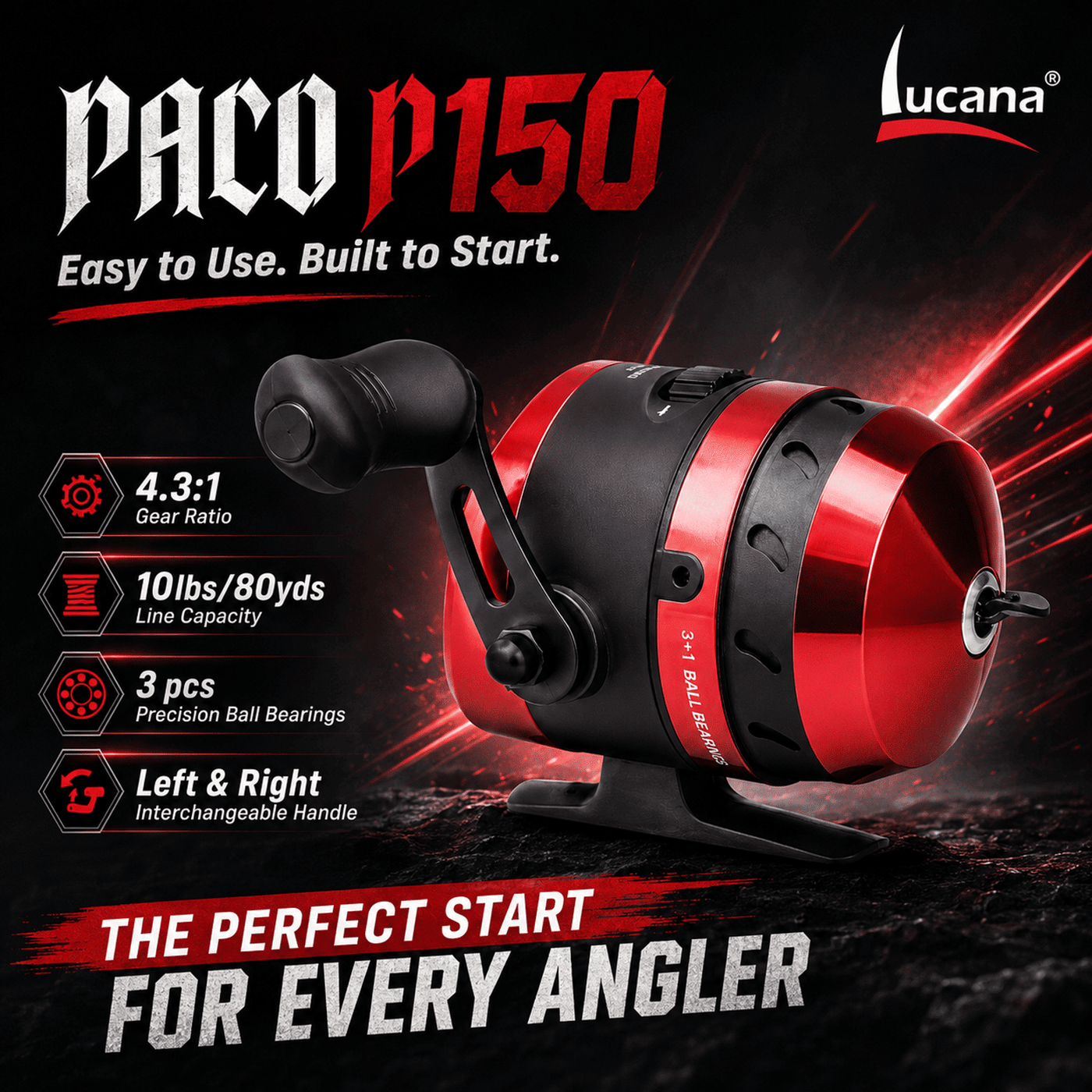 Lucana Paco P150 Beginner Spincast Reel