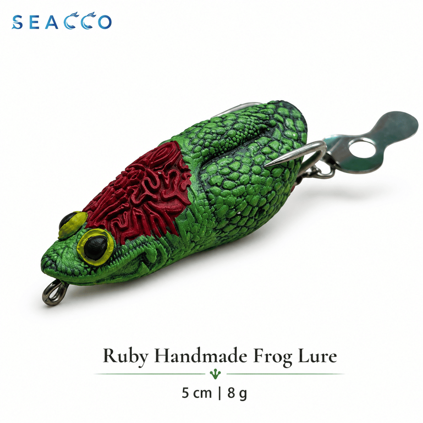 SEACCO Ruby Handmade Frog Lure 5cm 8g - Green Ruby | Pack of 1