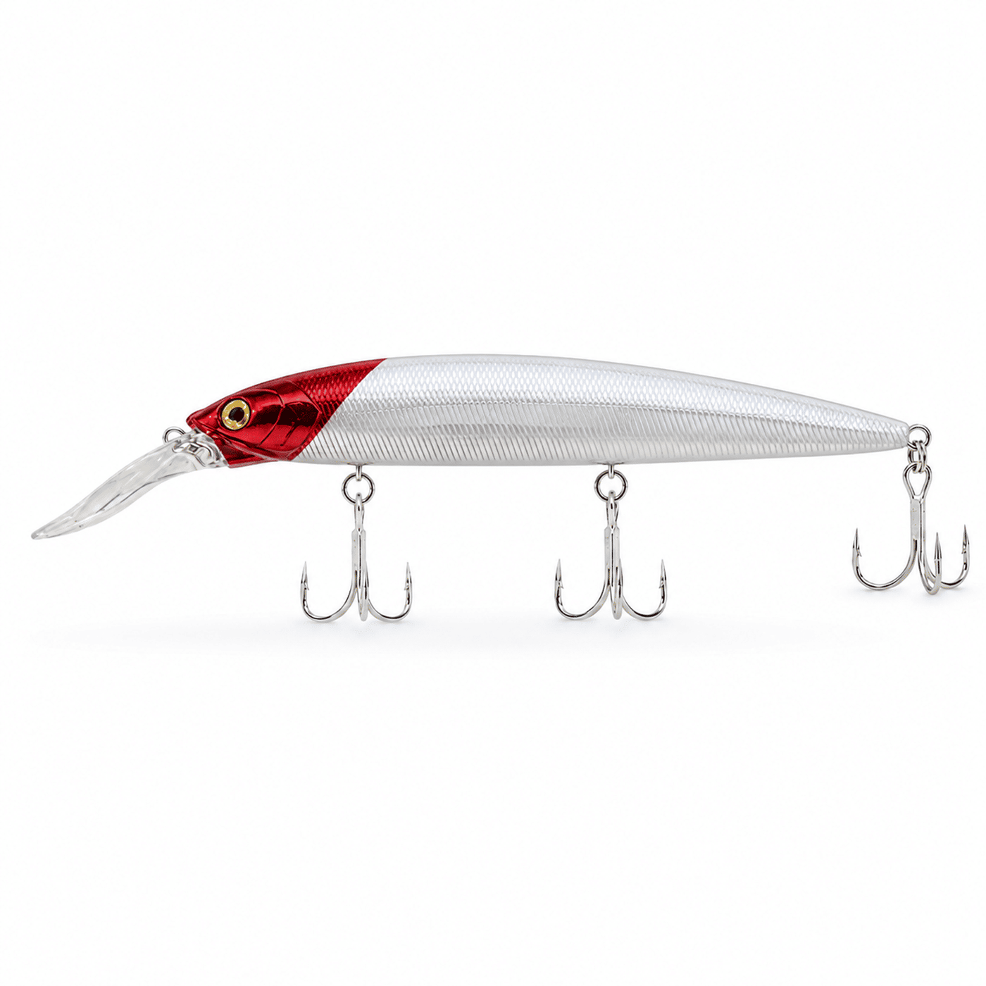 Lucana Sparrow 132mm 21.8g Suspending Minnow Lure - Red Head Milk