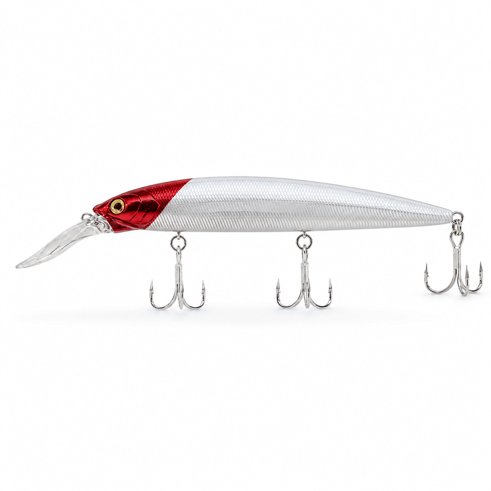 Lucana Sparrow 132mm 21.8g Suspending Minnow Lure - Red Head Milk