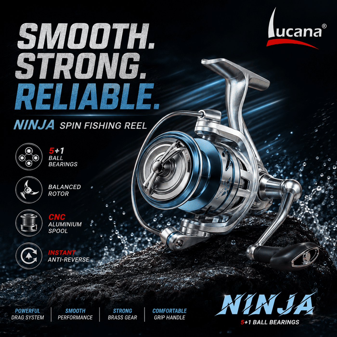 Lucana Ninja Spin Fishing Reel