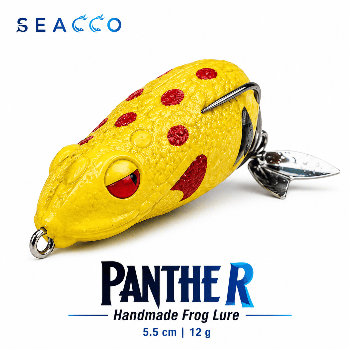 SEACCO Panther Handmade Frog Lure 5.5cm 12g - Yellow Red Dot | Pack of 1