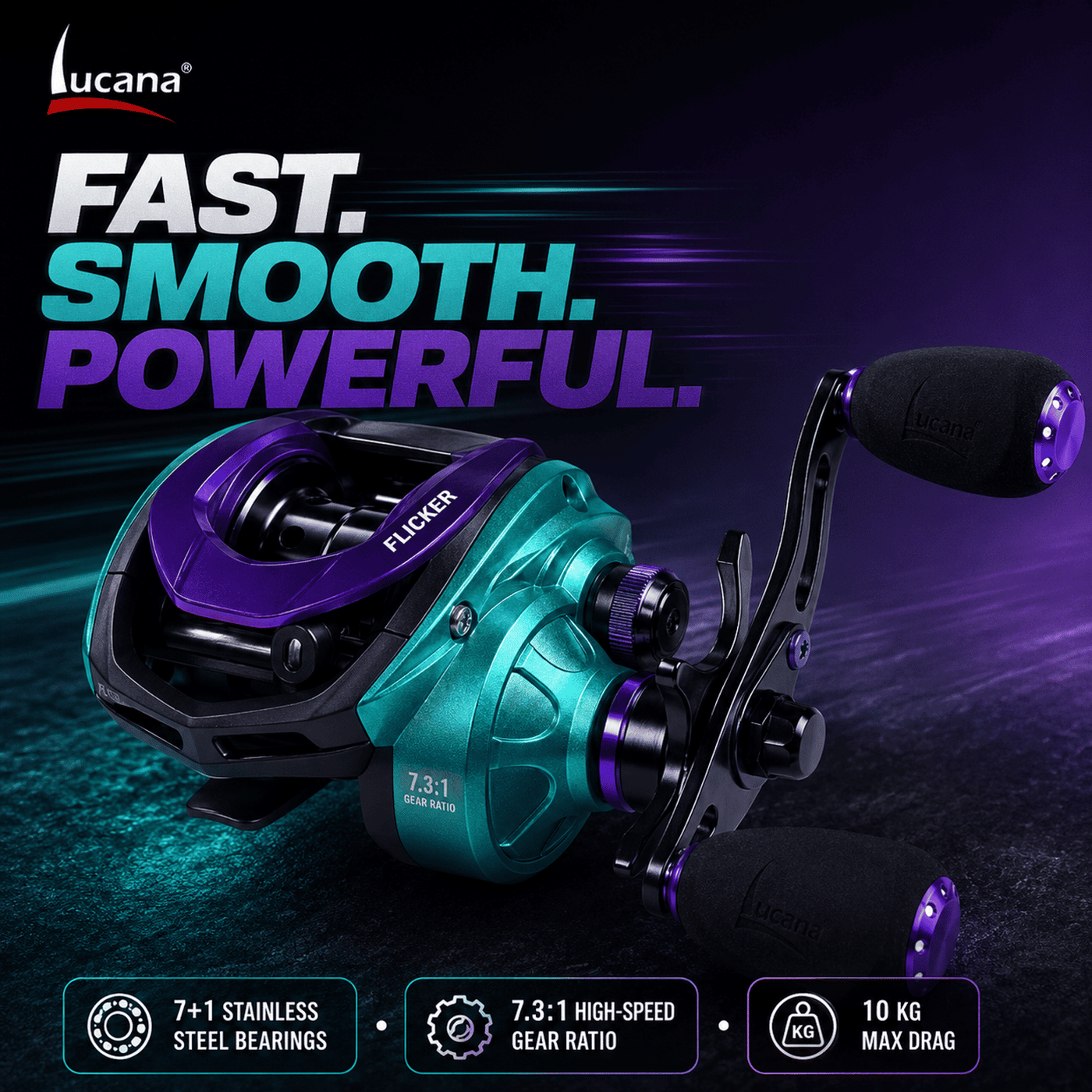 Lucana Flicker FL150 Low Profile Baitcasting Reel