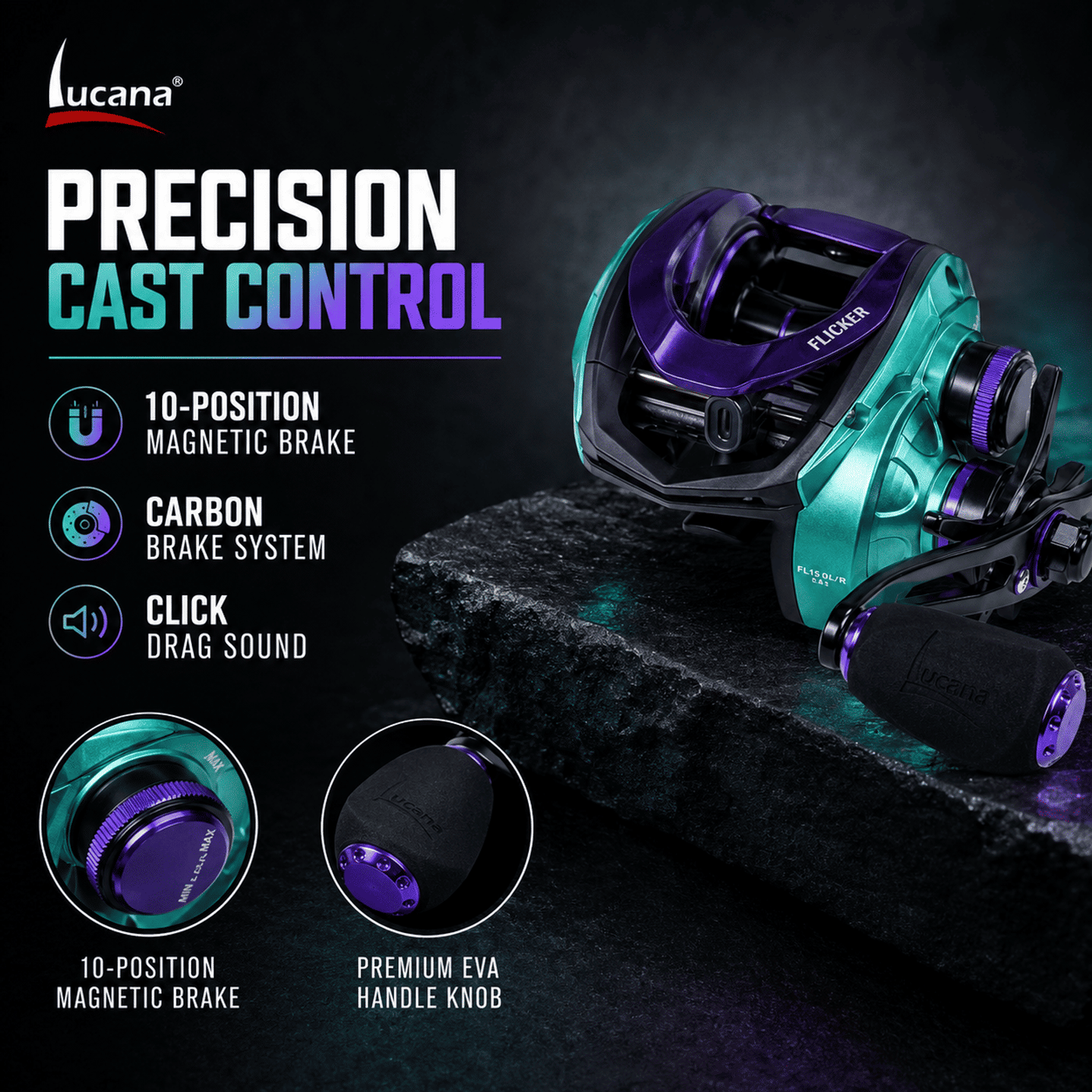 Lucana Flicker FL150 Low Profile Baitcasting Reel