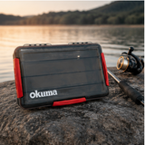 Okuma XD-20 tackle box — fishing lifestyle view