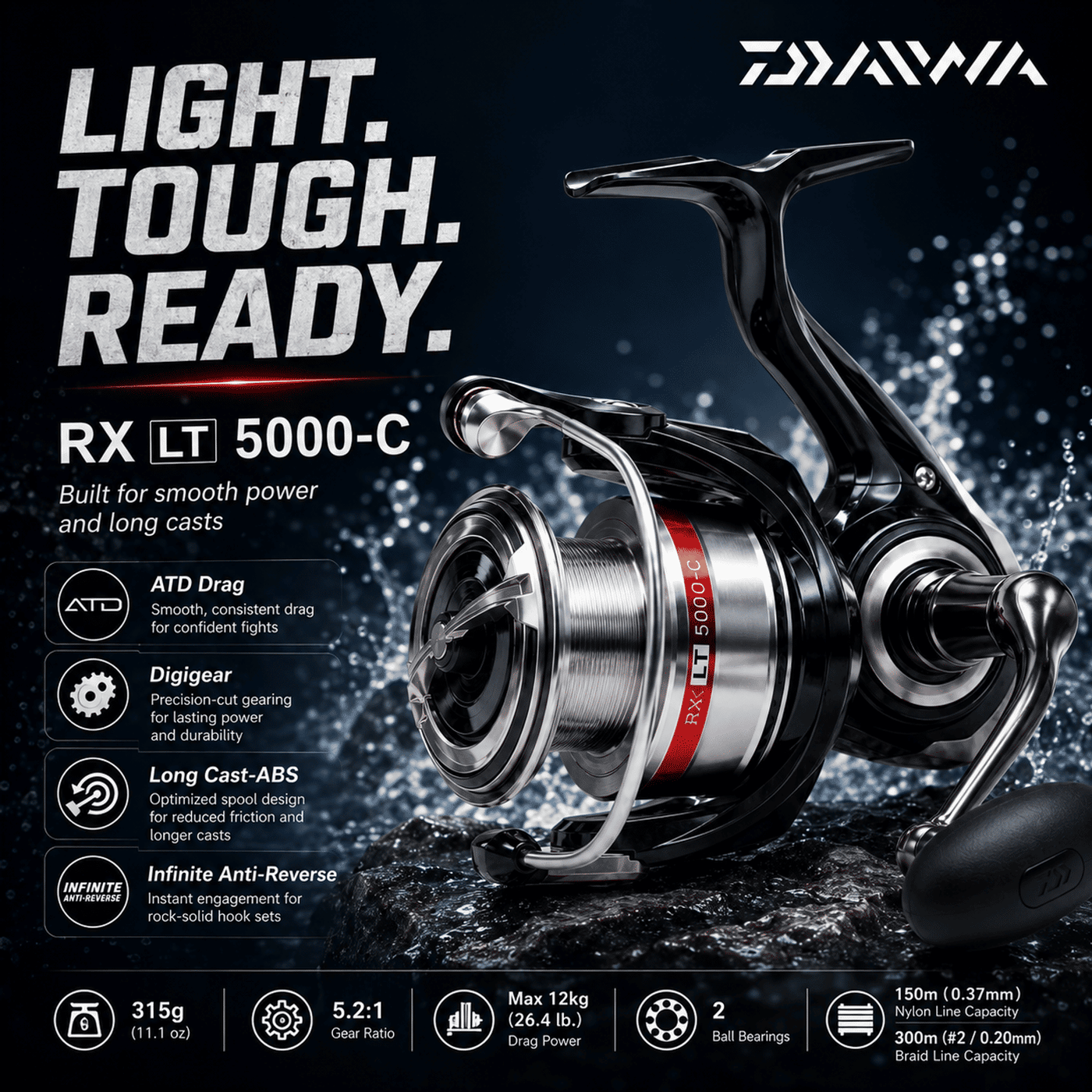 Daiwa RX LT Spinning Reel | LT-5000-C