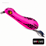 Bravvo Monster Frog Lure 8cm | Handmade Topwater Snakehead Bait for Casting (9g - 10g) | Soft Body Weedless Fishing Lure - Pink
