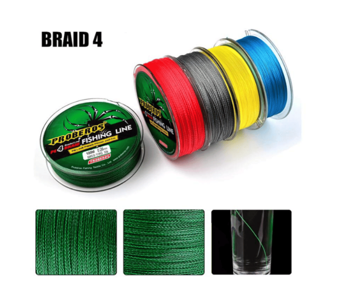 Proberos PE Braid Line 0.50mm 80LB 100m – PE Braid for Snakehead Bass