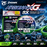 Pioneer Argonaut XG 8X braid line strength variants.