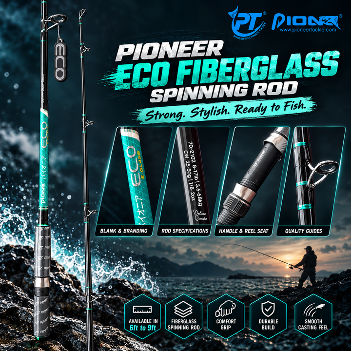 Pioneer Eco Fiberglass Spinning Rod 7 ft main product image.