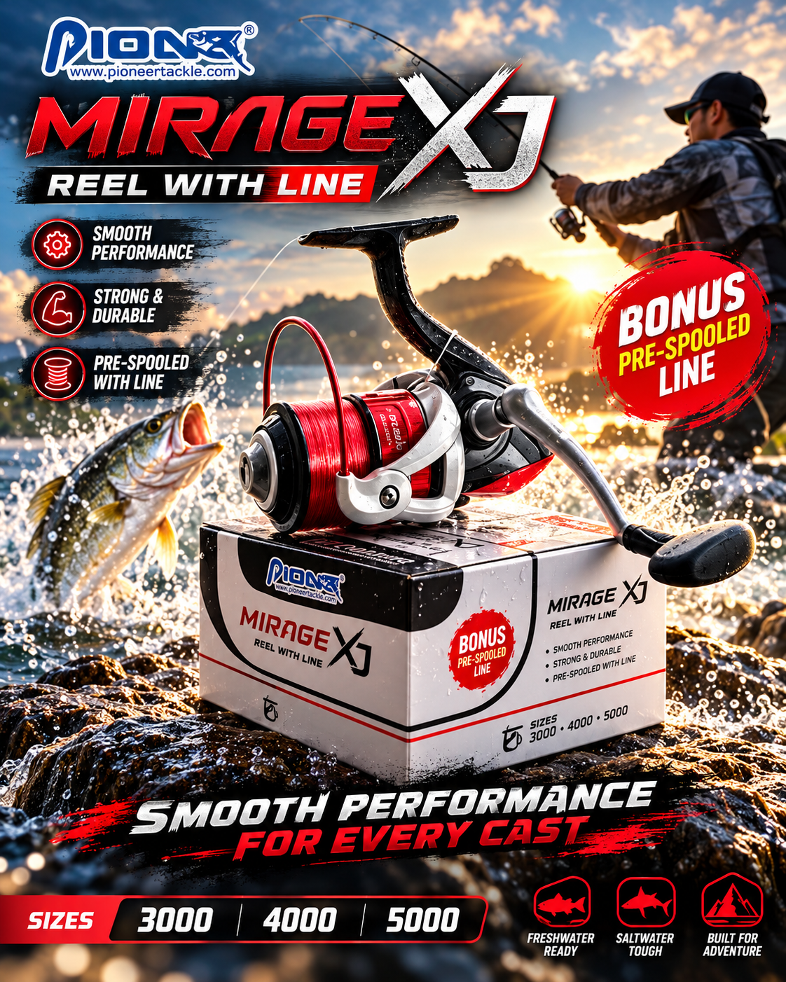 Pioneer Mirage XJ action promotional image.