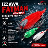 IZZAWA Fatman Combo 3 Frog Lure Fishing 19g | Pack of 3 Mixed Colours