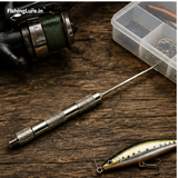 Compact rigging tool used beside a tackle box