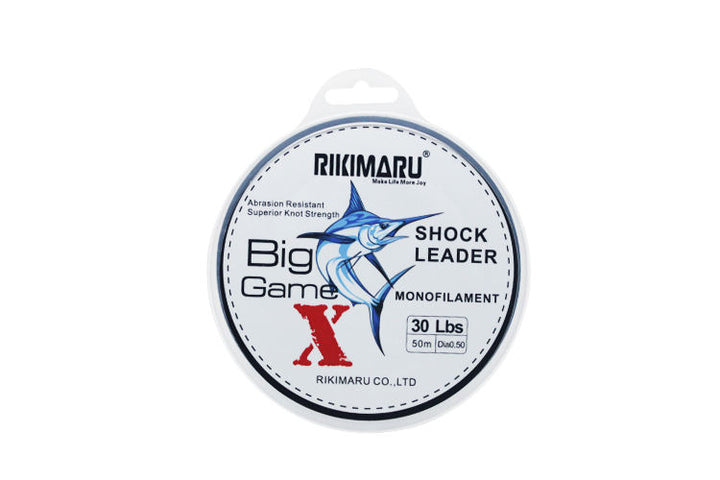 Rikimaru Big Game X Shock Leader Monofilament 50m 30 lb