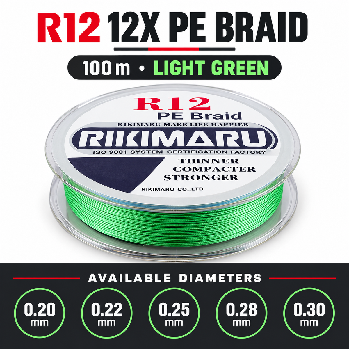 Rikimaru R12 available diameters