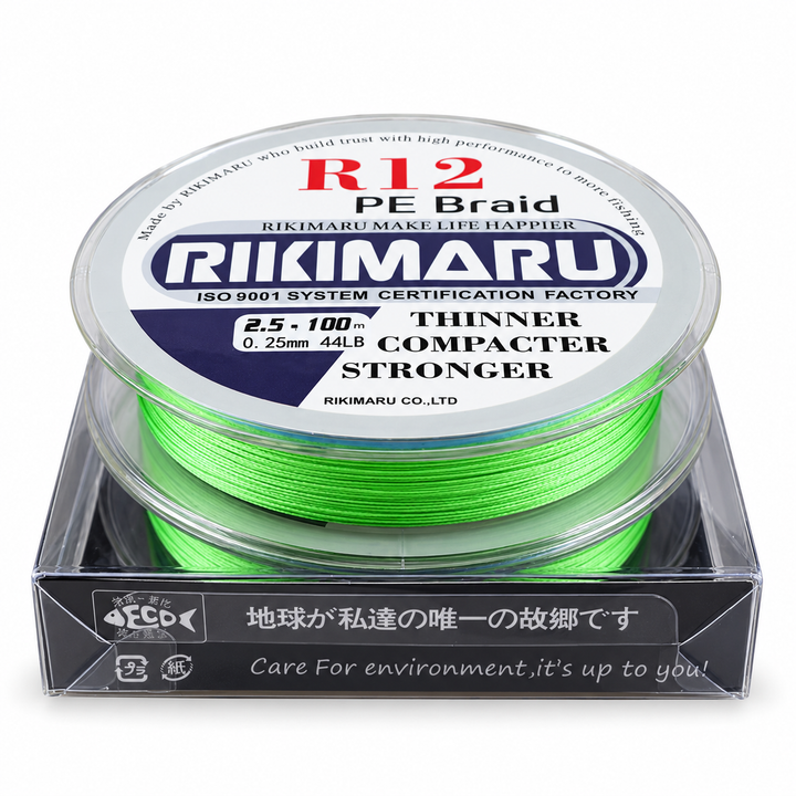 Rikimaru R12 light green 12X PE braid 100m