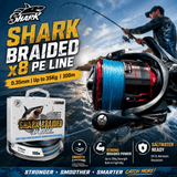Shark Braided Fishing Line 0.35mm up to 35Kg 100m - Multicolour