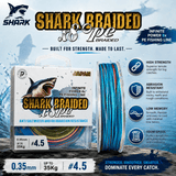 Shark Braided Fishing Line 0.35mm up to 35Kg 100m - Multicolour