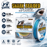 Shark Braided Fishing Line 0.35mm up to 35Kg 100m - Multicolour