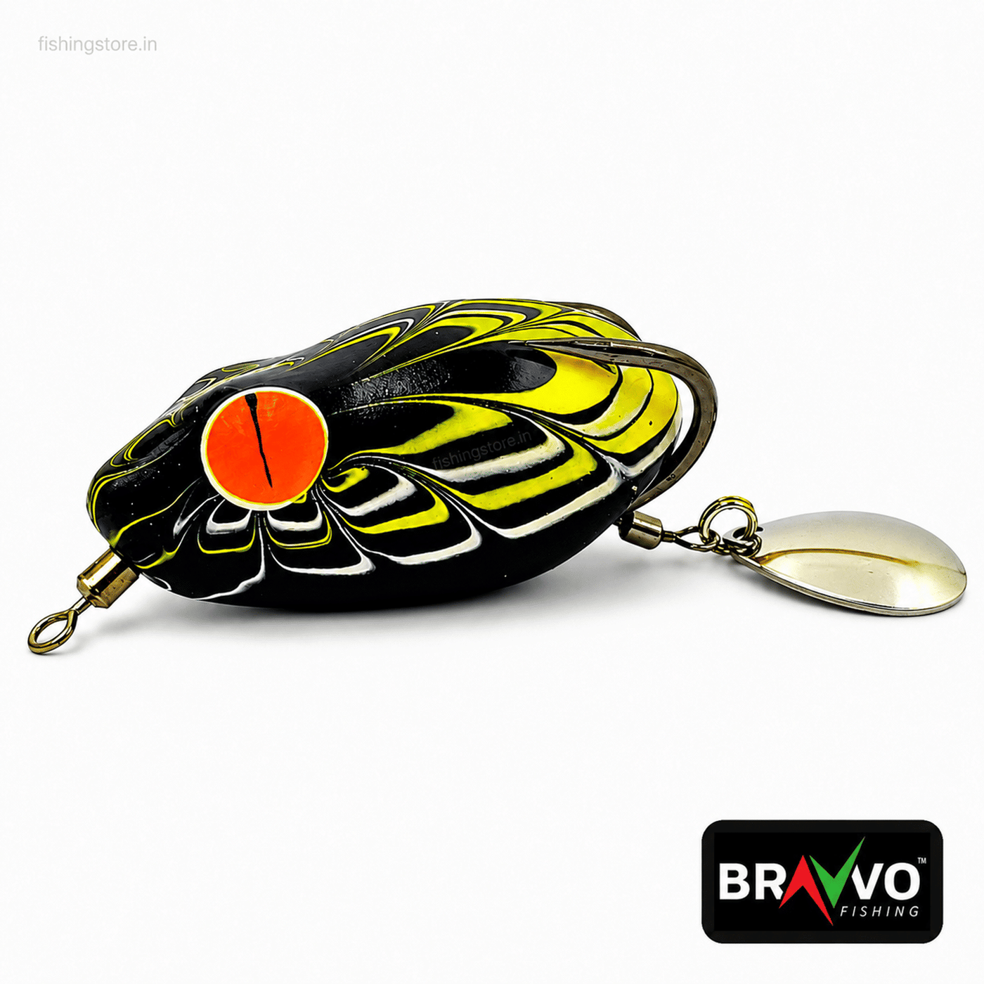 Bravvo Angsa Rubber Frog Lure 4cm 8g | Floating Topwater Bait - Black / Lime