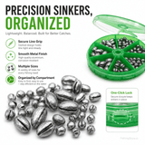 IZZAWA Lightweight Fishing Lead Sinker Box Assorted Weights 25 pcs