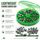 IZZAWA Lightweight Fishing Lead Sinker Box Assorted Weights 25 pcs
