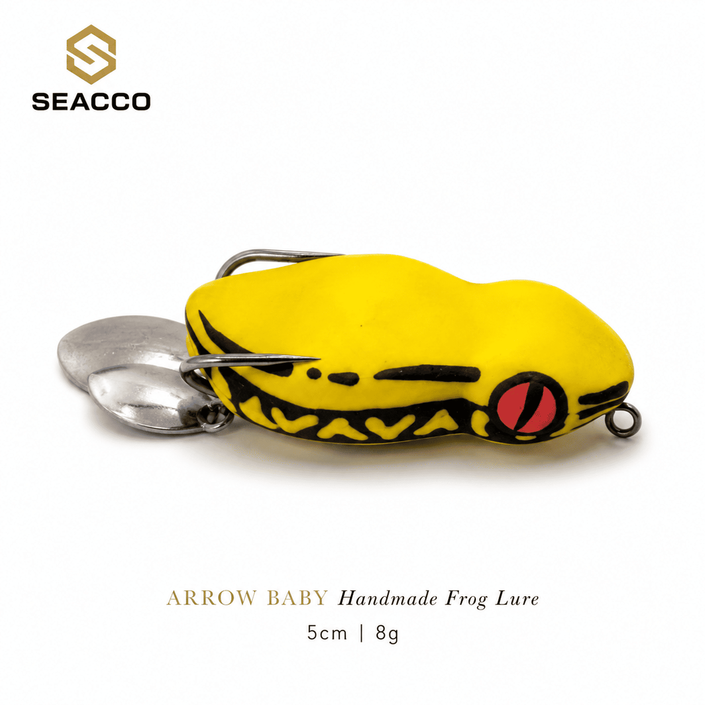 SEACCO Arrow Baby Handmade Frog Lure 5cm 8g - Yellow Black | Pack of 1