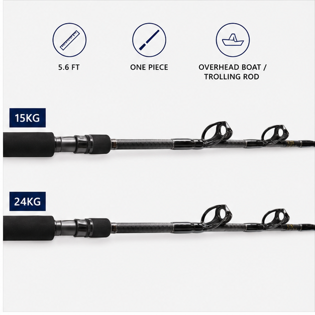 Okuma Solterra 15kg and 24kg rod guide and blank comparison