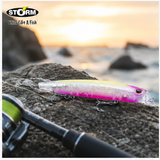 Storm So-Run Minnow beside coastal fishing water