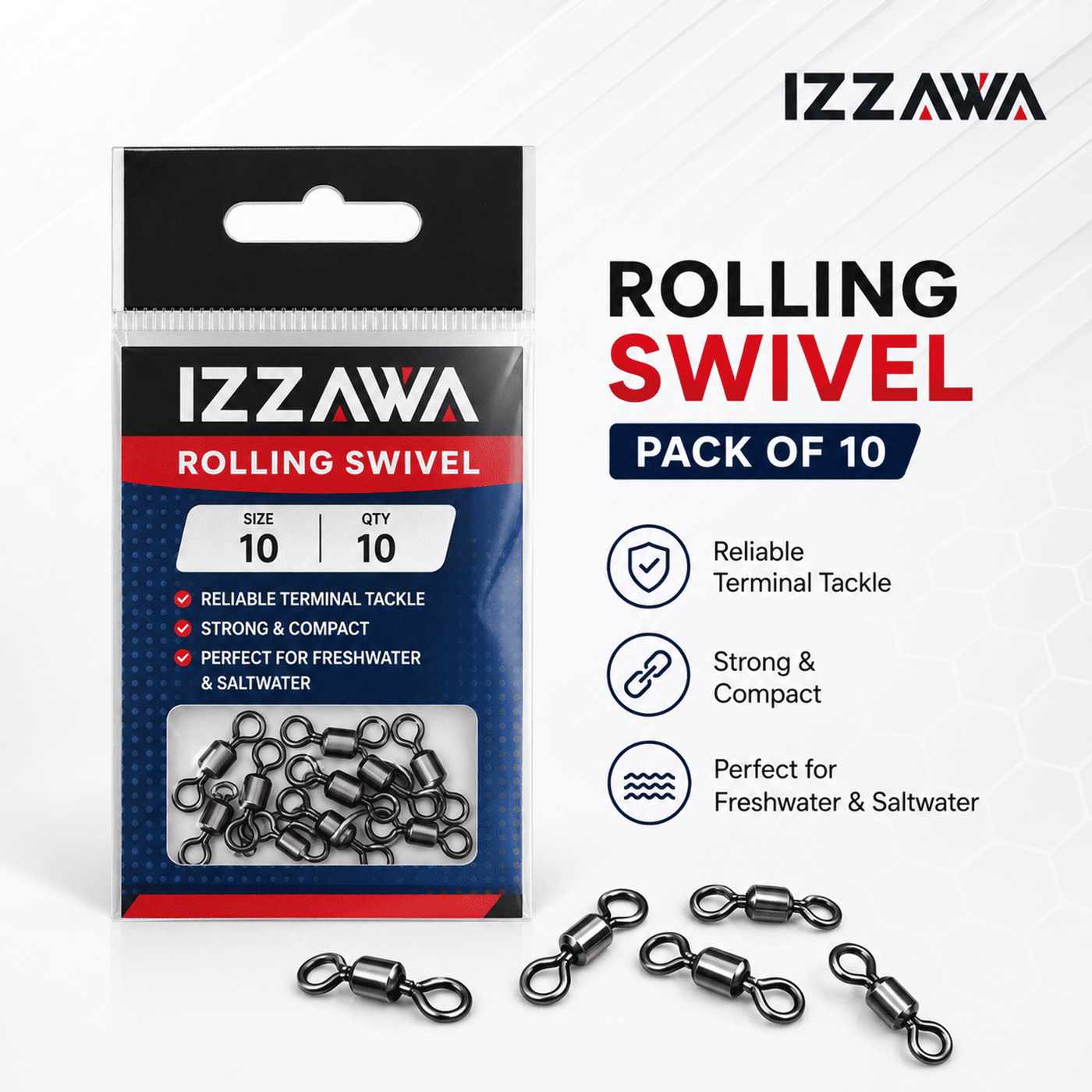 Izzawa Rolling Swivel - Pack of 10