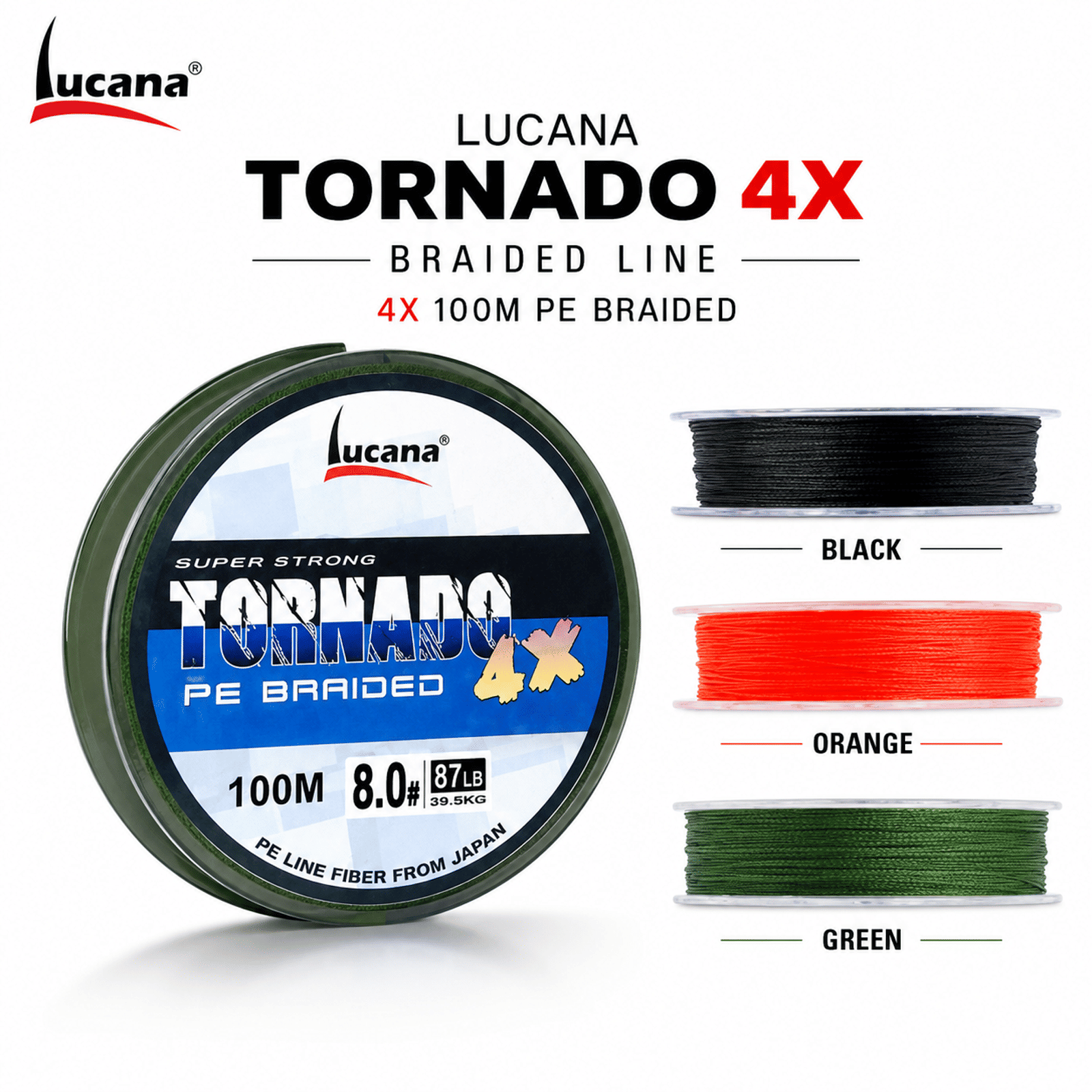 Lucana Tornado 4X Braided Fishing Line 100m
