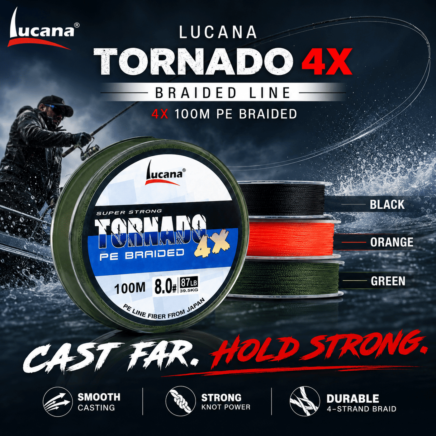 Lucana Tornado 4X Braided Fishing Line 100m