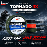 Lucana Tornado 4X Braided Fishing Line 100m
