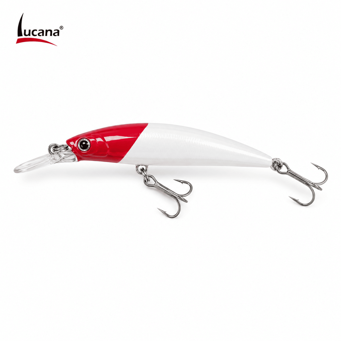 Lucana Sink Park 70mm 16g Sinking Hard Lure - Red Head White