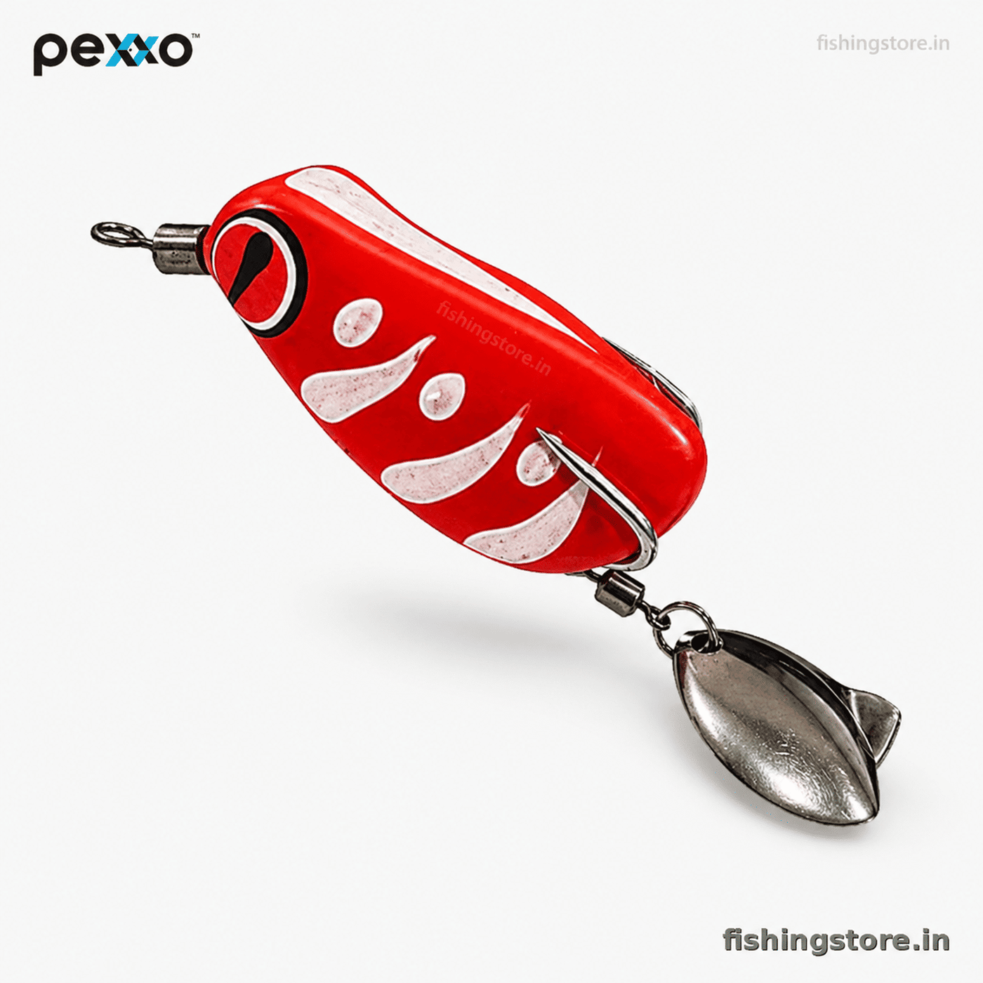 Pexxo Laser Hand Made Soft Frog Lure 4cm 7-8g  Compact Weedless Frog Bait for Bass & Snakehead - Red