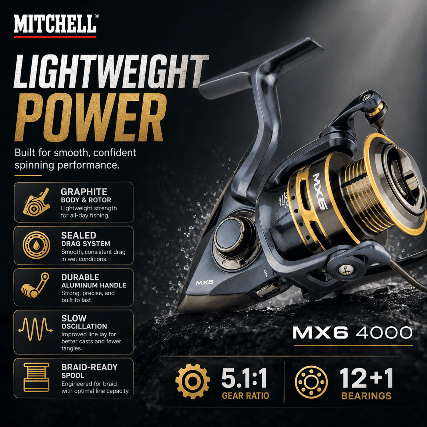 Mitchell MX6 1000-4000 Spinning Reel