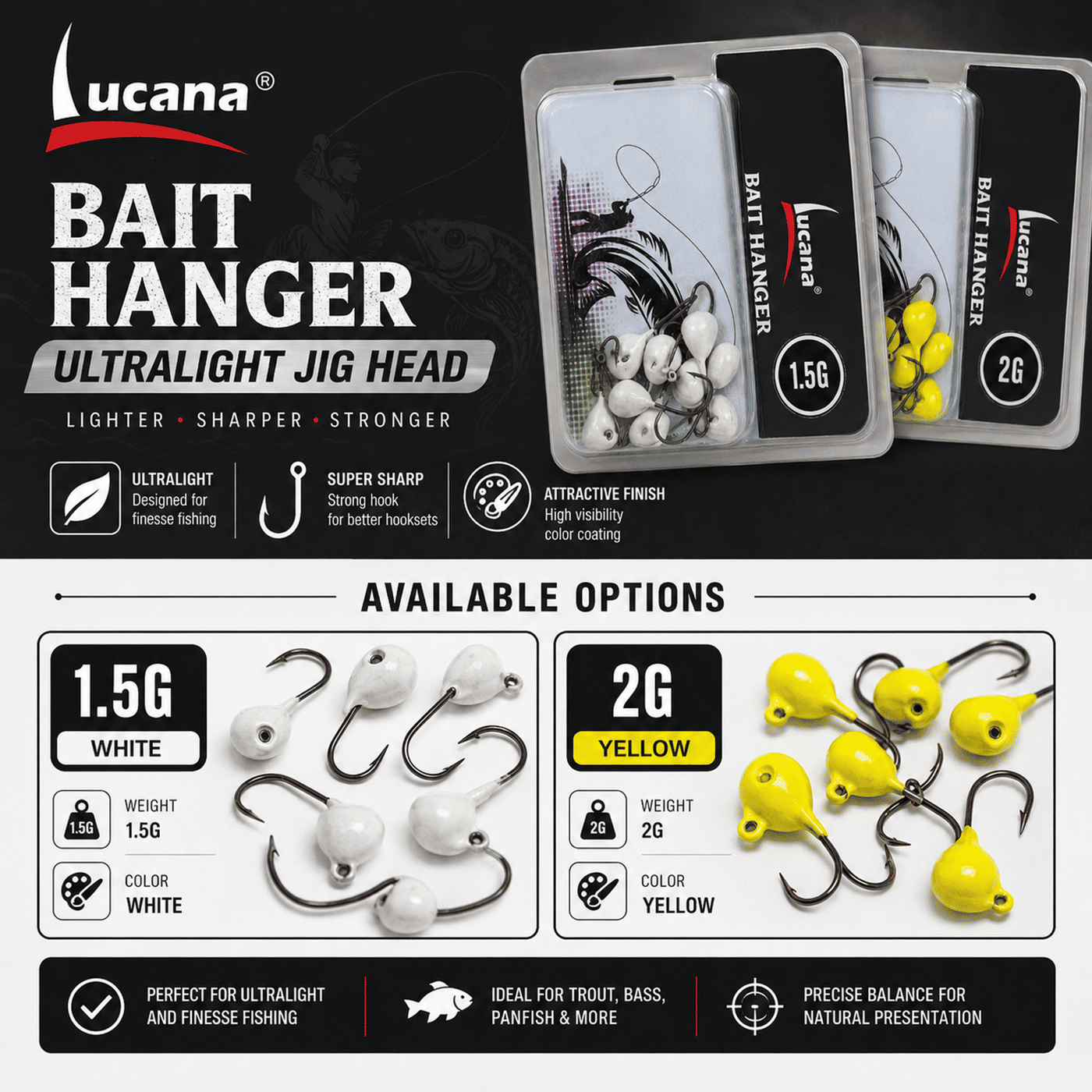 Lucana Bait Hanger Ultralight Jig Head - Pack of 10
