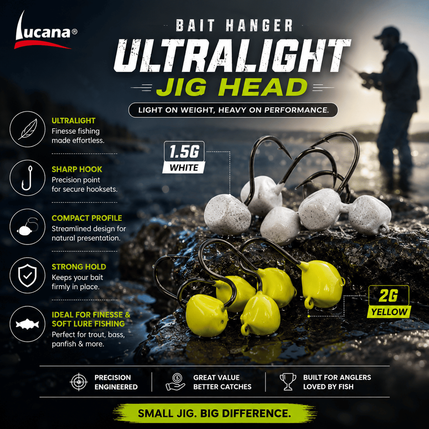 Lucana Bait Hanger Ultralight Jig Head - Pack of 10