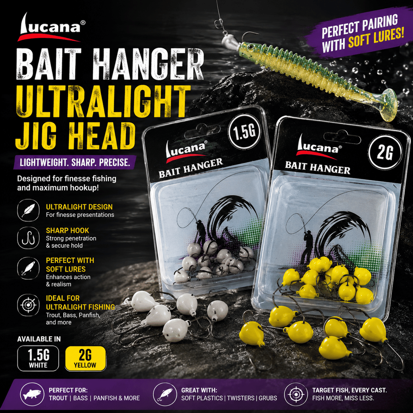 Lucana Bait Hanger Ultralight Jig Head - Pack of 10
