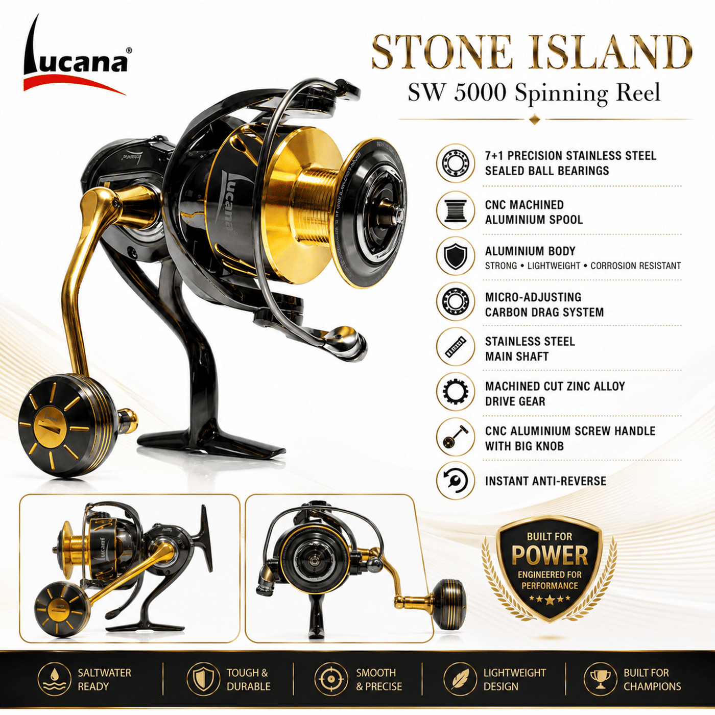 Lucana Stone Island SW Spinning Reel