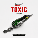 Lucana Toxic Handmade Frog Lure 5cm 6g | Jungle Green | Weedless Topwater Frog