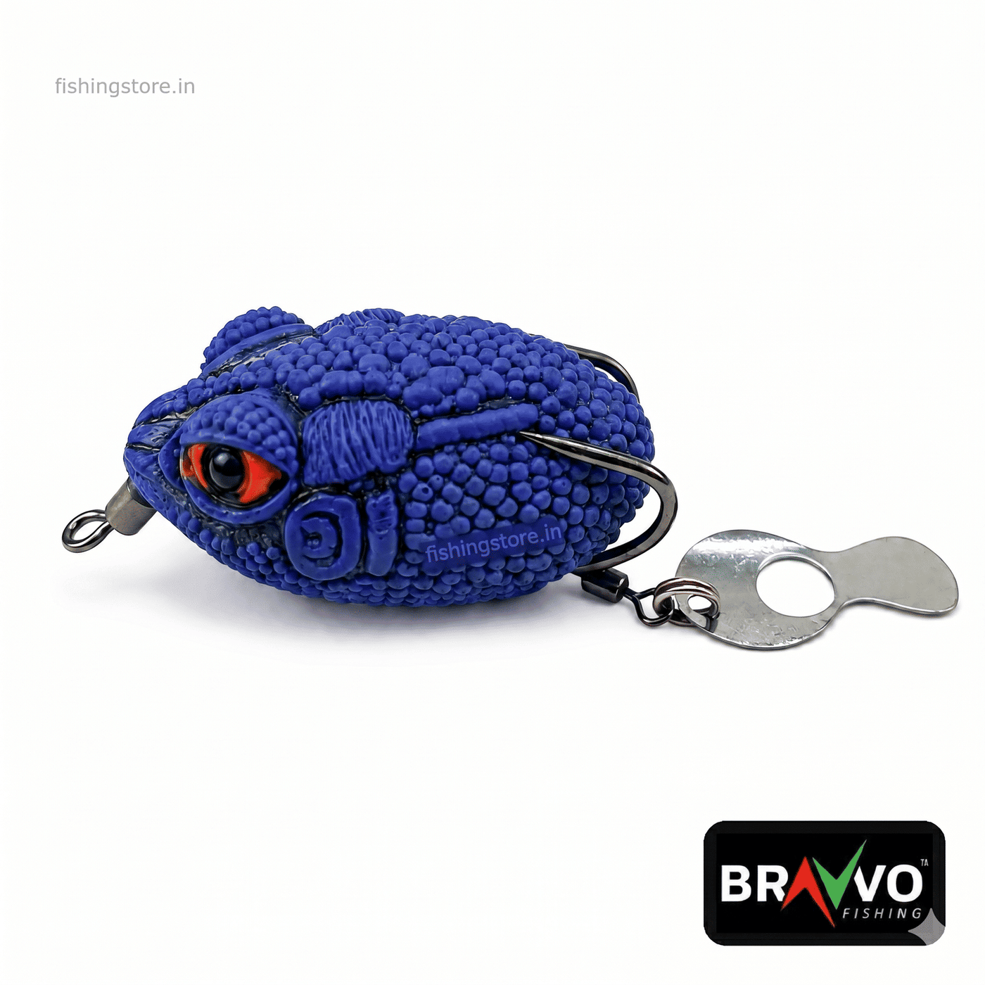 Bravvo QUARA Handmade Soft Frog Lure 4cm 6–7g – Topwater Fishing Bait for Snakehead & Bass - Blue