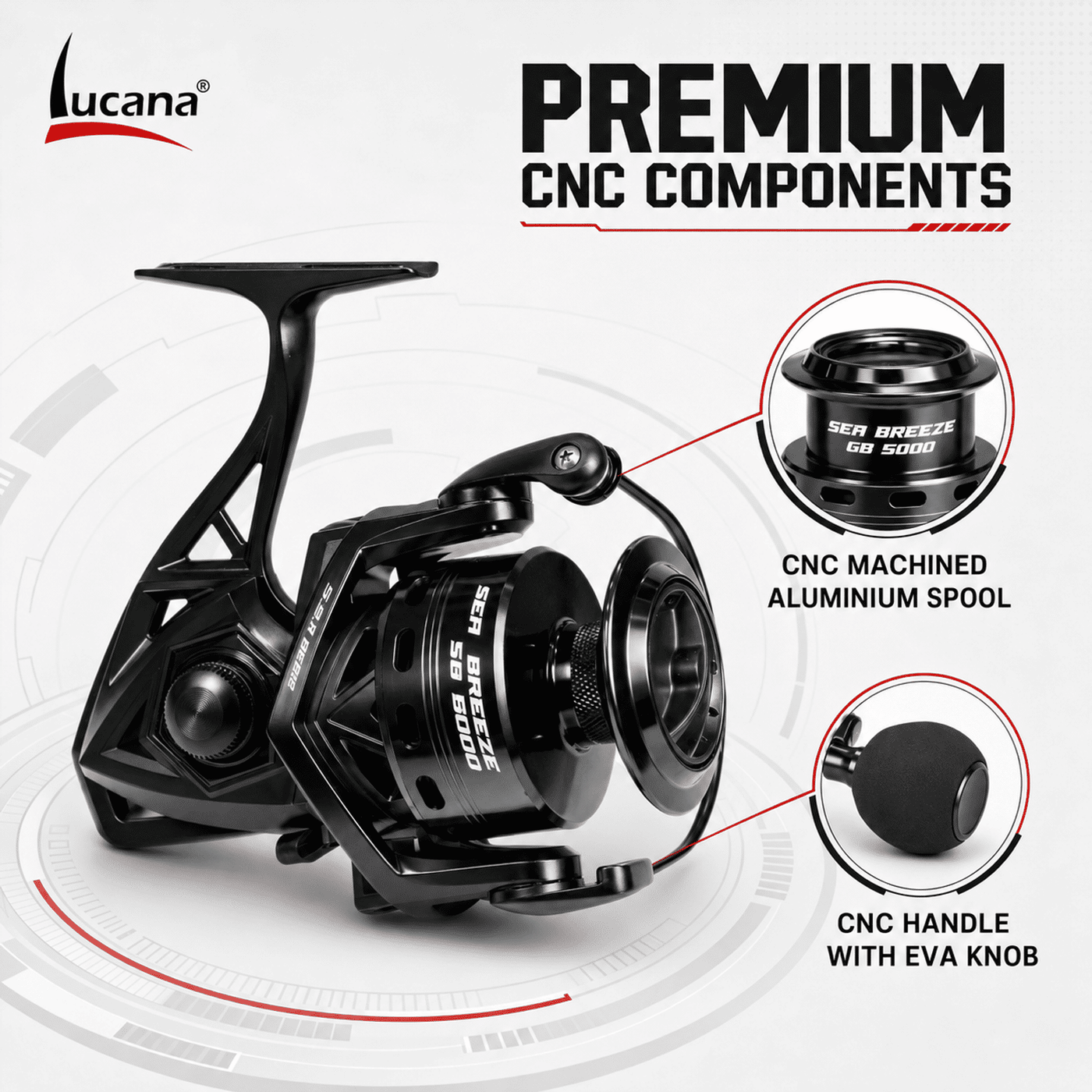 Lucana Sea Breeze GB3000-GB6000 Spinning Reel