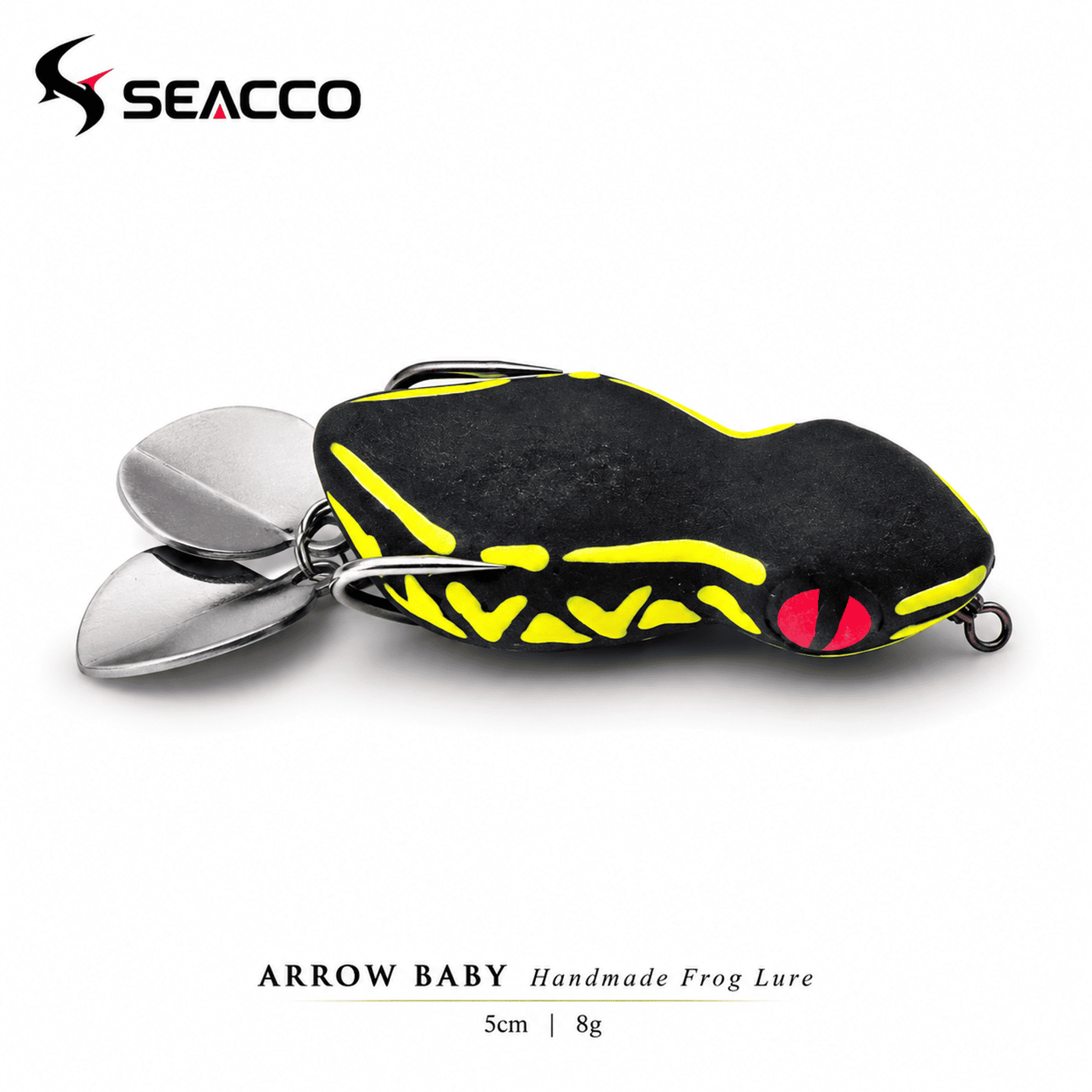 SEACCO Arrow Baby Handmade Frog Lure 5cm 8g - Black Chartreuse | Pack of 1