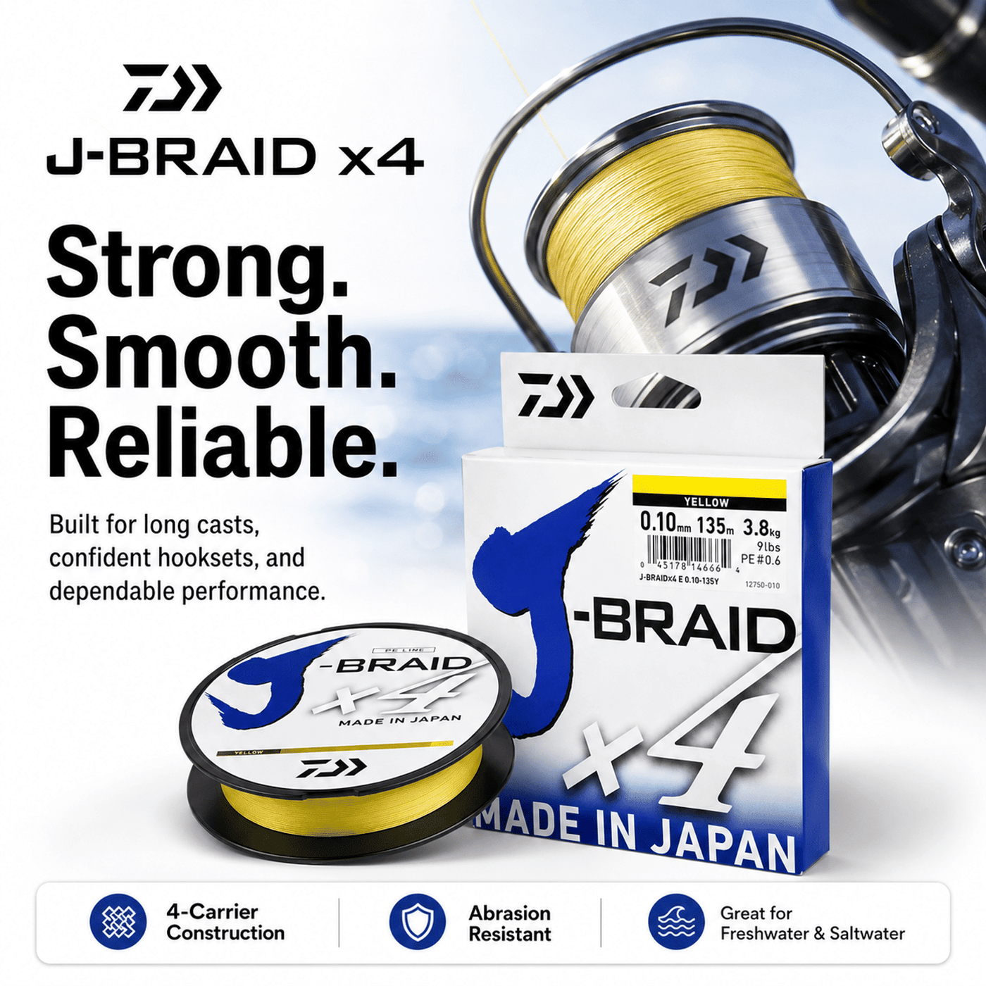 Daiwa J-Braid X4 Braided Line 100m - Multi Color