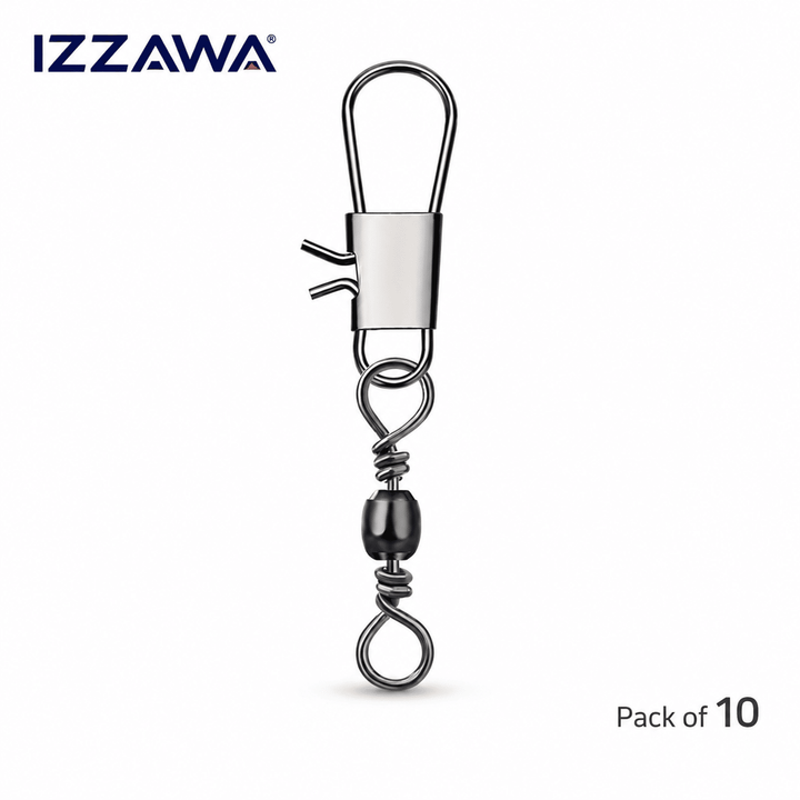 IZZAWA Fishing Swivel with Snap - Pack of 10