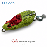 SEACCO Ruby Handmade Frog Lure 5cm 8g - Olive Red Crest | Pack of 1