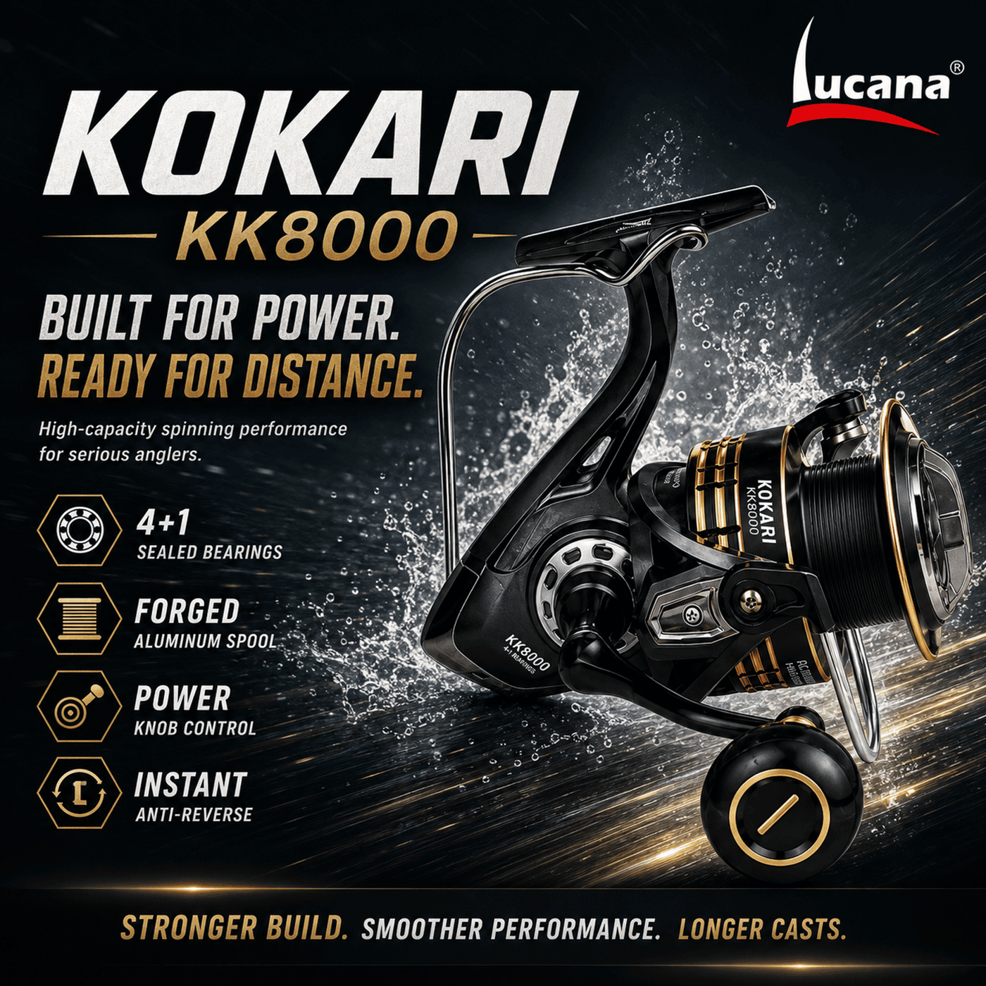 Lucana Kokari KK8000 High-Capacity Spinning Reel